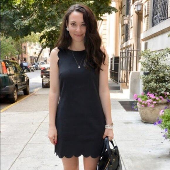 J. Crew 2 Necco Scalloped Shift Dress Black - Picture 7 of 10
